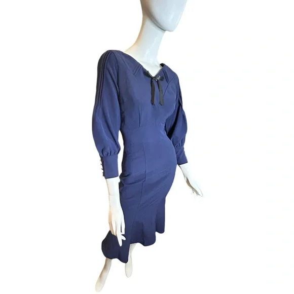 NWT Stop Staring 30s Style Navy Dress Size Small - Picture 3 of 16